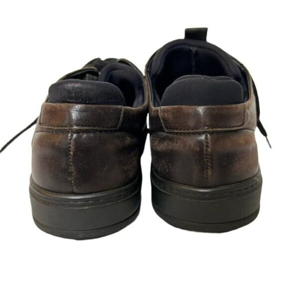 Matteo Sport Brown Leather & Neoprene Lined Lace Up Sneaker - Picture 4 of 8